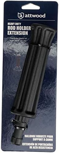 Attwood 5016-3 Heavy-Duty Rod Holder Extension, Black, Up to 6 Inches, Mounts to Round or Square 7/8 to 1 1/4-inch-Diameter Rail