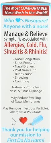 Nasopure Nasal Wash, Little Squirt Kit, “The Nicer Neti Pot” Sinus Wash Kit, Comfortable Nasal Rinse Bottle & 20 Salt Packets