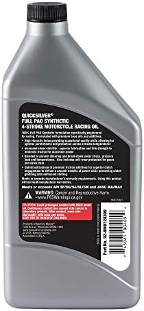 Quicksilver 20W-50 Full Synthetic Motorcycle Oil, 1 Quart