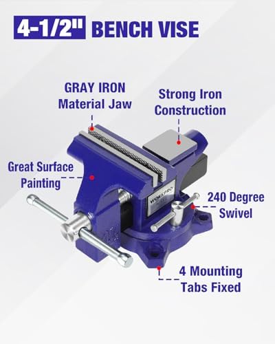 WORKPRO Bench Vise, 4-1/2" Vice for Workbench