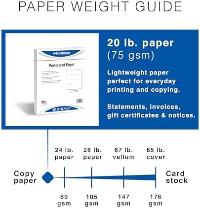 PrintWorks Professional 4 Part Perforated Paper 8.5” x 11” - Perfect For W-2, 1099