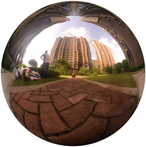 10 inches Gazing Ball, Rose Golden Stainless Steel Garden Sphere, Seamless Polished Reflective Smooth Mirror Garden Globe
