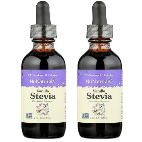 NuNaturals Liquid Stevia Sweetener, Vanilla, 2oz (2-Pack)