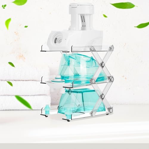 SDSNTE Countertop Caddy–3-Tier Collapsible Storage Organizer Compatible with Navage Nasal Irrigation System