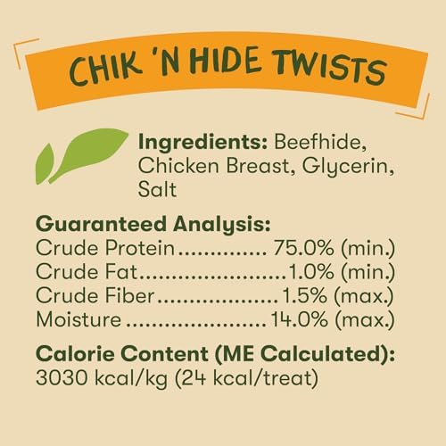 Pet 'n Shape Chik 'n Hide Twists – Chicken Wrapped Rawhide Natural Dog Treats, Small, 16 oz