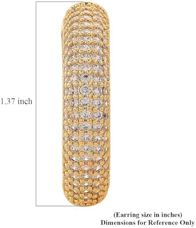 Cubic Zirconia Hoop Earrings in Goldtone