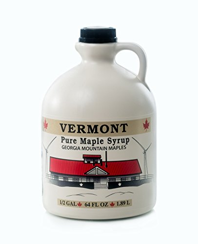 Georgia Mountain Maples of Vermont, Organic Maple Syrup, Dark Color Robust Taste, 64 Ounce