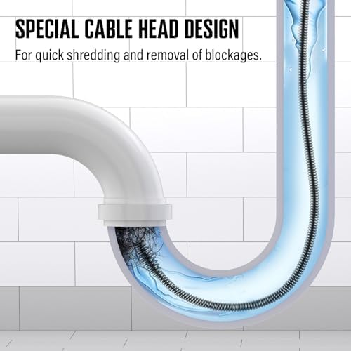 POPULO 25FT Replaceable Cable, Compatible with POPULO Electric Drain Auger(CADL-2004, PEDC-23), Supports Manual Operation.