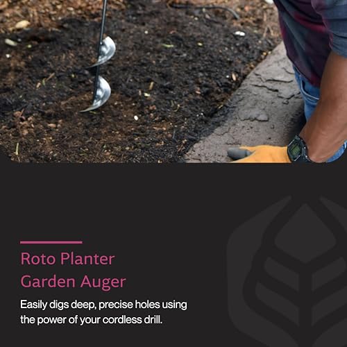Yard Butler IREA-4 Roto Earth 18” Auger Drill Bit - Digging Tool for Effortless Bulb Planting - Multi-Use Drill - Heavy-Duty Garden Tool - Power-Coated Steel - Rust-Resistant | Powder-Coated Steel Digging Tool, Rust-Resistant, Digs Medium-Depth Holes for…