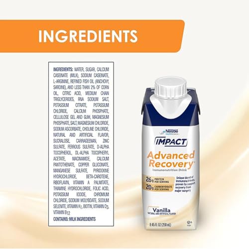 IMPACT Advanced Recovery Drink, Pre & Post Surgery Nutritional Drink, Surgery Recovery and Immune Support (280 Calories, 26g Protein), Vanilla