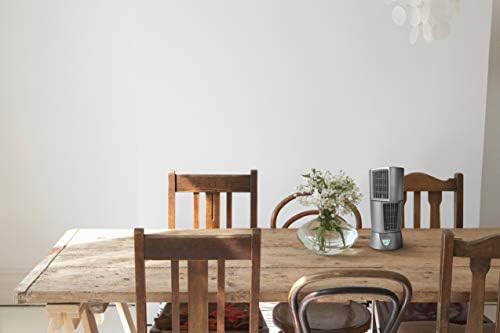 Lasko Oscillating Platinum Desktop Wind Tower Fan, 3-Speeds, Compact, Portable with Handle for Office, Bedroom and Kitchen, 14", Black, 4916