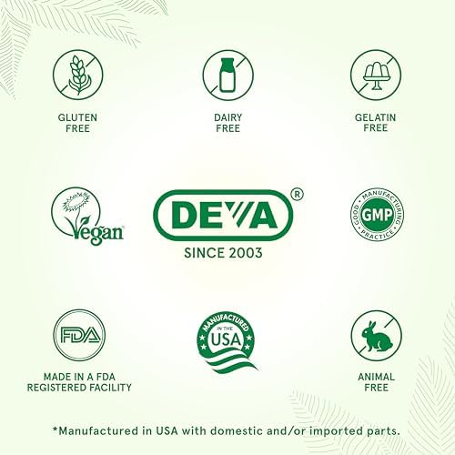 Deva Vegan Probiotic with FOS Prebiotics Supplement - 2 Billion CFU with 100 MG of Prebiotics Per Serving for Men & Women - Non-Dairy Gluten Free - Naturally Shelf Stable - 90 Capsules