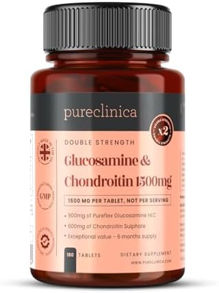 pureclinica High Strength 1500mg Glucosamine HCL & Chondroitin x 180 Tablets
