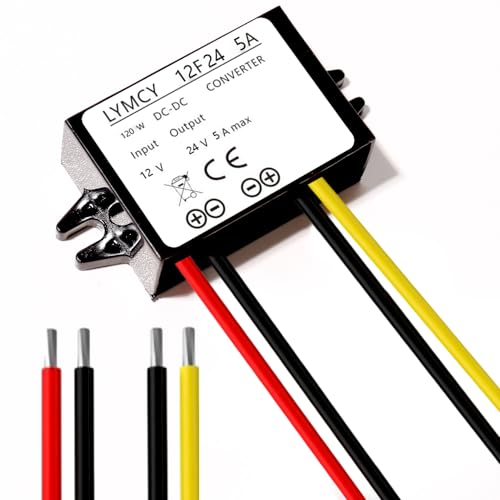 DC Boost Converter 12V to 24V Converter 5A 120W Step Up Converter Voltage，Waterproof Power Supply Module Boost Transformer for Car Truck Vehicle