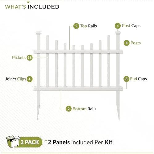 Zippity Washington Picket Gate, White Vinyl DIY No Dig Kit