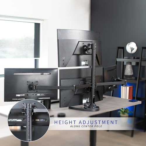 VIVO Quad Monitor 13 to 32 inch LED LCD Freestanding Desk Stand, 3 Plus 1 Articulating VESA Computer Mount, Holds 4 Screens