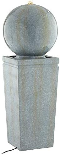 Sphere and Pillar 34 1/4" High LED Outdoor Indoor Large Bubbler Fountain