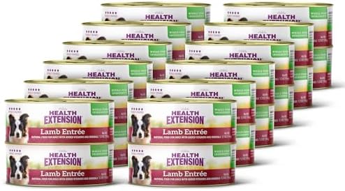 Health Extension Lamb Entrée Wet Dog Food, 12.5 oz – Protein-Rich Recipe, Hydration Support, Ideal for Sensitive Stomachs (Case of 12 Cans)