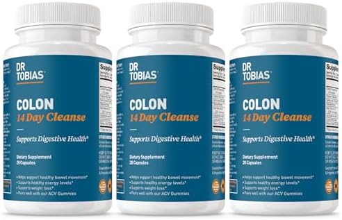 Dr. Tobias Colon 14 Day Cleanse | Supports Digestion & Gut Health | Colon Cleanse Detox | Constipation Relief & Gut Health Support for Women & Men | Psyllium + Senna + Probiotics | 28 Capsules
