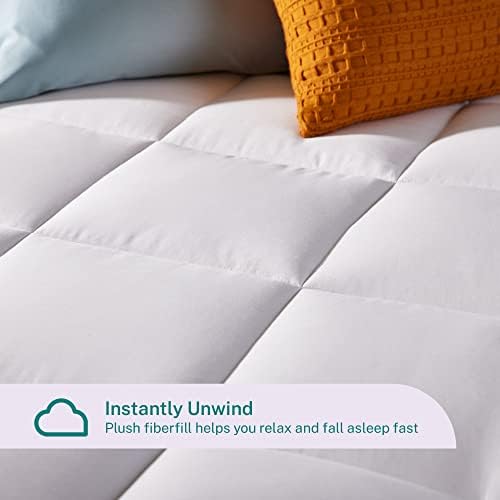 Sleep Innovations Dual Layer 4 Inch Memory Foam Mattress Topper, California King Size, Medium Support