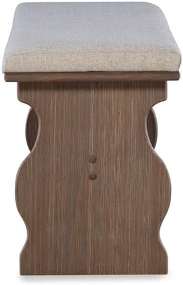 Linon Natasha Transitional Wood Corner Nook Dining Set with Upholstered Seats, Some Assembly Required, Seats up to 5 People, in Brown Finish
