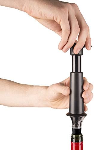 Vacu Vin Wine Pump, Plastic, 5 x 8.3 x 22 cm Black
