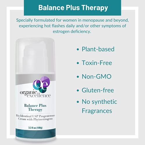 Balance Plus Therapy Organic USP Progesterone Cream Phytoestrogens 3.3 oz
