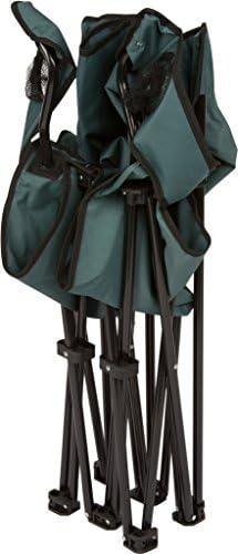 Trademark Innovations Loveseat Style Double Camp Chair, 40" L x 22" W x 31.5" H, Polyester, Army Green
