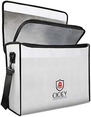 Fireproof Document Bag - Fireproof Box [Thermal Insulated] Fireproof Safety Boxes for Home Large Fireproof Bag Lockable Zipper Fireproof Safe Box