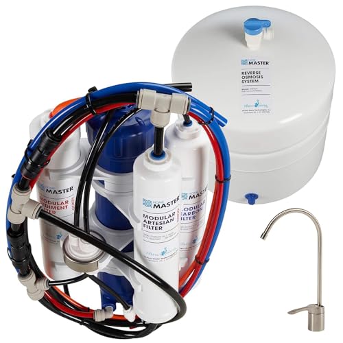 Home Master TMAFC-ERP Artesian Full Contact Reverse Osmosis System, 7-Stages, Patented 2-Pass Alkaline Remineralization, Fast 4.5s Fill Rate, 1:1 Waste Ratio, 8.5” Catalytic Carbon, 5-Yr Limited Parts