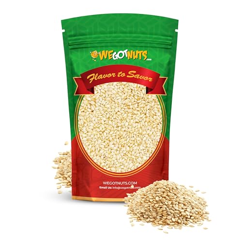 We Got Nuts White Hulled Sesame Seeds 5 Lbs (80oz) Bag | No Preservatives Added, Non-GMO, 100% Natural With No Shell | For Baking, Salad Toppings