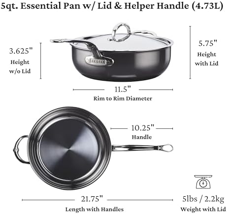 Hestan - NanoBond Collection - Titanium All-In-One Pan, Induction Cooktop Compatible, 5 Quart