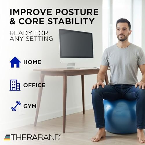 THERABAND Exercise and Stability Ball for Improved Posture, Balance, Core Fitness, Coordination and Rehab