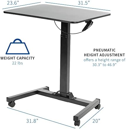 VIVO Black Mobile 32 x 24 inch Standing Laptop Cart, CART-V07B