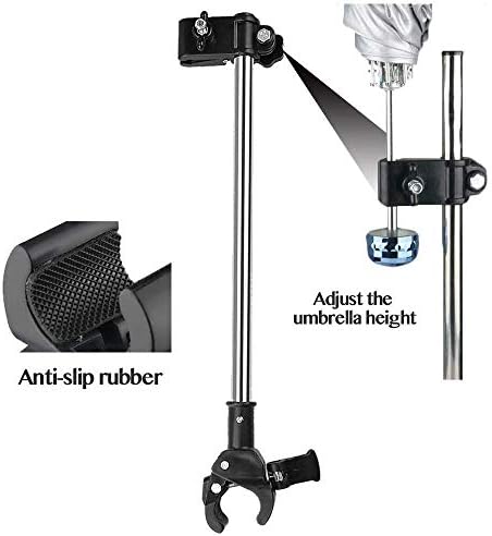 Yobee Adjustable Umbrella Mount Holder No Need Any Tooling to Attach Umbrella Clamp, Umbrella Connector Holder to Wheelchairs, Walker, Rollator, Bike