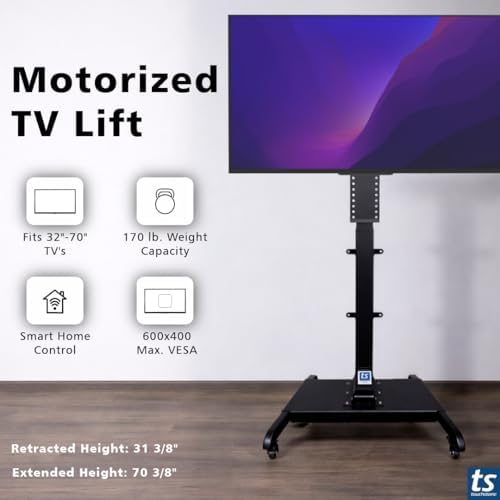 Touchstone Valueline 30003 Smart Motorized TV Lift for 26–50” TVs – Pop-Up Cabinet Mount, Alexa & Google Enabled, 5-Year Warranty, 28” Travel, 170 lb Capacity, RF & Wired Remotes