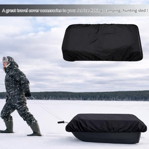 Ice Fishing Sled Shelters Cover Fit for Camping & Hunting Travel Gear - 600D Winter Protective Accessories for Snow Rain Dust Mud Proof