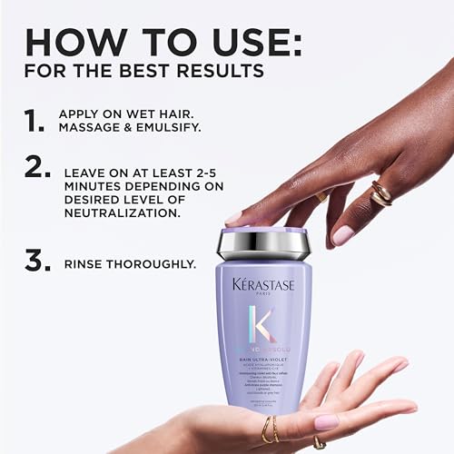 KERASTASE Blond Absolu Bain Ultra-Violet Shampoo - Neutralizes Brassy Undertones, With Blue and Violet Pigments, Restores Shine and Softness
