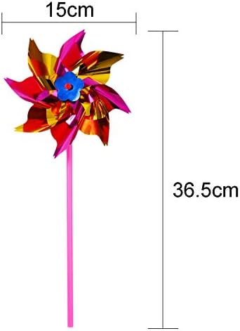 Elcoho 100 Pieces Plastic Rainbow Windmill Party Pinwheels DIY Pinwheel | Outdoor Spinners, Kids DIY Toy, Garden Party Lawn Decor, Bulk Crafts