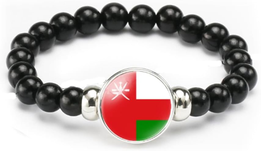 vmcoatdu National Flag Bracelet Elastic Rope Beaded Bracelet Support Your Country Travel Souvenir Gifts for Men Women