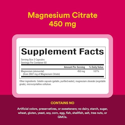 Natural Factors, Magnesium Citrate 150 mg, Muscle and Heart Health Formula, 180 Capsules