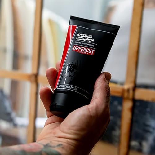 UPPERCUT DELUXE Hydrating Moisturizer for Men – Oil-Free Post Shave Soothing Cream with Allantoin & Shea Butter – 4 fl oz (120 mL)