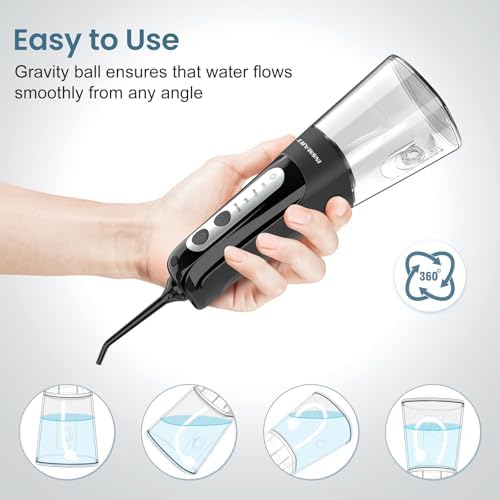 Cordless Water Dental Flosser Teeth Cleaner, INSMART Professional 300ML Tank DIY Mode USB Rechargeable Dental Oral Irrigator for Home and Travel