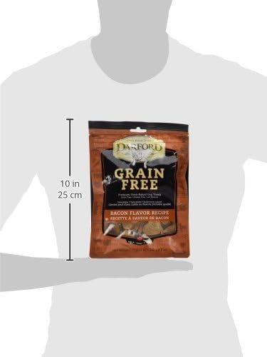 Darford Grain Free Dog Treats – Bacon Recipe – 12 oz Bag – All Natural Baked Dog Biscuits with Real Meat – No Corn, Soy