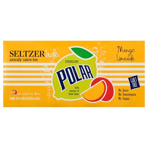 Polar Beverages, Seltzer Mango Lemonade, 12 Fl Oz, 8 Pack