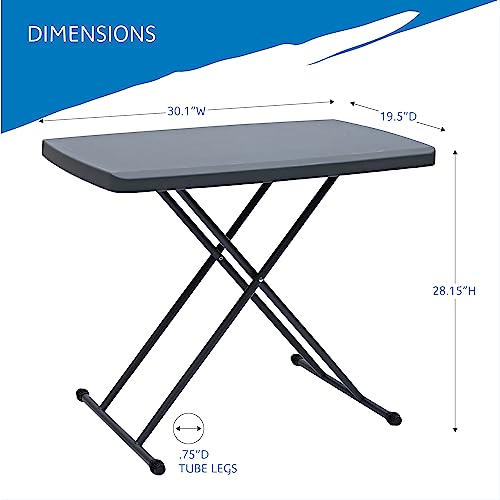 Iceberg IndestrucTable Classic Personal Folding Table, Platinum, 30' x 20"