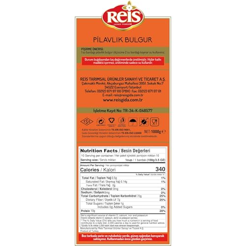 Reis Coarse Bulgur Wheat, Cereal Bag for Pilaf, Meal & Soups, 2.2 lb