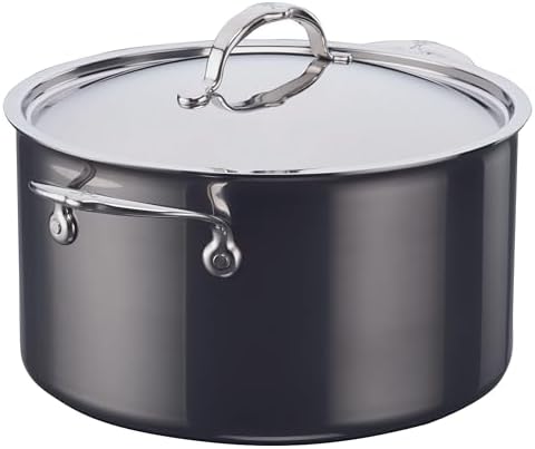 Hestan NanoBond Molecular Titanium Stock Pot with Lid, 8-Quart - PFAS-Free Stainless Steel, 4x Stronger, 1050°F Oven Safe, Induction Compatible