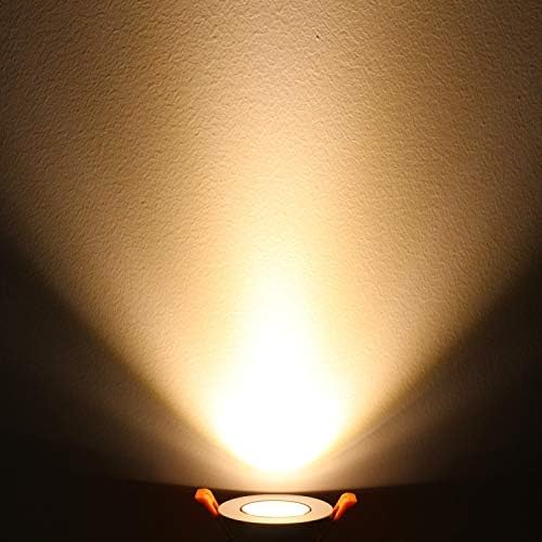 LightingWill 2inch LED Dimmable Downlight, 3W COB Recessed Ceiling Light, Warm White 3000K-3500K, CRI80, 25W 220LM Halogen Bulbs Equivalent, White (4 Pack)