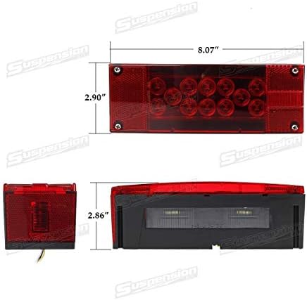Left+Right/over 12 LED super diodes for each light/AUTO 2PCS 12V LED Submersible Low Profile Rectangular Trailer Lights